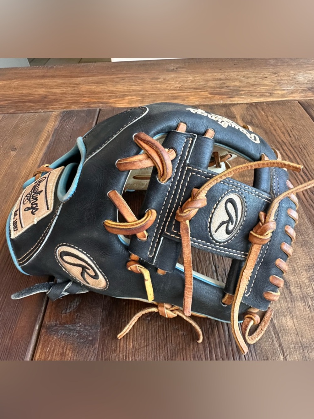 Rawlings HOH PROR204U-2CBC 11.5" Glove • Black/Tan/Blue Leather • RHT